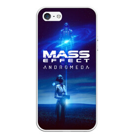 Чехол для iPhone 5/5S матовый с принтом MASS EFFECT ANDROMEDA в Кировске, Силикон | Область печати: задняя сторона чехла, без боковых панелей | amdromeda initiative | andromeda | game | gun | hemet | n7 | rifle | ryder | soldier | space | star | weapon