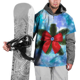 Накидка на куртку 3D с принтом Новогодний бантик в Кировске, 100% полиэстер |  | christmas | cookie | gift | gingerbread | new | present | snow | snowflakes | three | xmas | year | год | ёлка | ель | новый | подарок | пряник | рождество | снег | снежинки | сюрприз