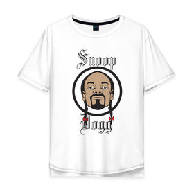 Мужская футболка хлопок Oversize с принтом Снуп Дог | Snoop Dogg в Кировске, 100% хлопок | свободный крой, круглый ворот, “спинка” длиннее передней части | 
