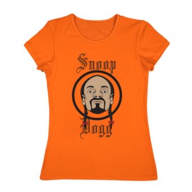 Женская футболка хлопок с принтом Снуп Дог | Snoop Dogg в Кировске, 100% хлопок | прямой крой, круглый вырез горловины, длина до линии бедер, слегка спущенное плечо | 