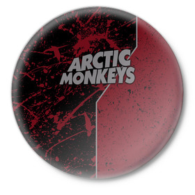 Значок с принтом Arctic Monkeys в Кировске,  металл | круглая форма, металлическая застежка в виде булавки | британская | гараж | группа | инди рок | метал | ню | постпанк | психоделический | рок | хай грин | электроник