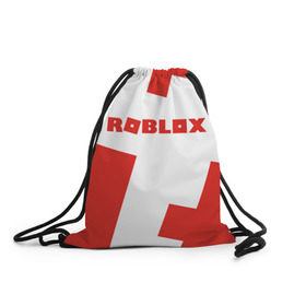 Рюкзак-мешок 3D с принтом ROBLOX Red в Кировске, 100% полиэстер | плотность ткани — 200 г/м2, размер — 35 х 45 см; лямки — толстые шнурки, застежка на шнуровке, без карманов и подкладки | block | lego | logo | minecraft | online | oof | quest | roblocks | roblockx | roblox | studio | блок | блоки | голова | игра | игры | квест | лего | лицо | лого | логотип | майнкрафт | онлайн | роблокс | символ | студия