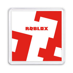 Магнит 55*55 с принтом ROBLOX Red в Кировске, Пластик | Размер: 65*65 мм; Размер печати: 55*55 мм | block | lego | logo | minecraft | online | oof | quest | roblocks | roblockx | roblox | studio | блок | блоки | голова | игра | игры | квест | лего | лицо | лого | логотип | майнкрафт | онлайн | роблокс | символ | студия