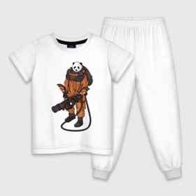 Детская пижама хлопок с принтом Панда Космонавт в Кировске, 100% хлопок |  брюки и футболка прямого кроя, без карманов, на брюках мягкая резинка на поясе и по низу штанин
 | Тематика изображения на принте: астронавт | космонавт | космос | панда | панды