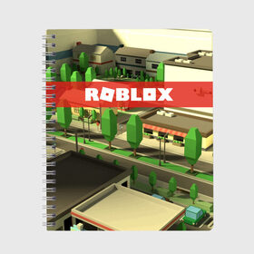 Тетрадь с принтом ROBLOX City в Кировске, 100% бумага | 48 листов, плотность листов — 60 г/м2, плотность картонной обложки — 250 г/м2. Листы скреплены сбоку удобной пружинной спиралью. Уголки страниц и обложки скругленные. Цвет линий — светло-серый
 | lego | logo | meme | memes | minecraft | oof | quest | roblocks | roblockx | roblox | studio | блок | блоки | голова | игра | игры | квест | лего | лицо | лого | логотип | майнкрафт | мем | мемы | онлайн | роблокс | студия