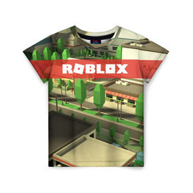 Детская футболка 3D с принтом ROBLOX City в Кировске, 100% гипоаллергенный полиэфир | прямой крой, круглый вырез горловины, длина до линии бедер, чуть спущенное плечо, ткань немного тянется | Тематика изображения на принте: lego | logo | meme | memes | minecraft | oof | quest | roblocks | roblockx | roblox | studio | блок | блоки | голова | игра | игры | квест | лего | лицо | лого | логотип | майнкрафт | мем | мемы | онлайн | роблокс | студия