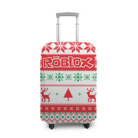 Чехол для чемодана 3D с принтом Новогодний Roblox в Кировске, 86% полиэфир, 14% спандекс | двустороннее нанесение принта, прорези для ручек и колес | dynablocks | roblox | блоки | вселенная | герои | год | кубики | новый | роблокс | снег | снежинки | узор