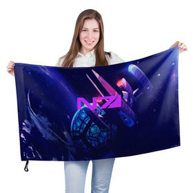 Флаг 3D с принтом Mass Effect N7 в Кировске, 100% полиэстер | плотность ткани — 95 г/м2, размер — 67 х 109 см. Принт наносится с одной стороны | 