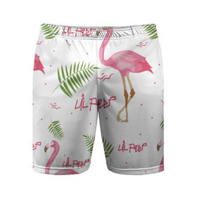 Мужские шорты 3D спортивные с принтом Lil Peep pink flamingo в Кировске,  |  | Тематика изображения на принте: benz truck | girls. pink | gustav hr | hip hop | lil | lil peep | peep | rap | лил | лилпип | листья | пальма | пальмы | пип | розовый | рэп | фламинго | хип хоп | эмо | эмо реп
