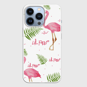 Чехол для iPhone 13 Pro с принтом Lil Peep pink flamingo в Кировске,  |  | Тематика изображения на принте: benz truck | girls. pink | gustav hr | hip hop | lil | lil peep | peep | rap | лил | лилпип | листья | пальма | пальмы | пип | розовый | рэп | фламинго | хип хоп | эмо | эмо реп