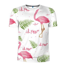 Мужская футболка 3D спортивная с принтом Lil Peep pink flamingo в Кировске, 100% полиэстер с улучшенными характеристиками | приталенный силуэт, круглая горловина, широкие плечи, сужается к линии бедра | benz truck | girls. pink | gustav hr | hip hop | lil | lil peep | peep | rap | лил | лилпип | листья | пальма | пальмы | пип | розовый | рэп | фламинго | хип хоп | эмо | эмо реп