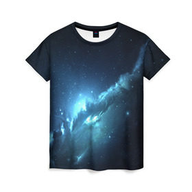 Женская футболка 3D с принтом ATLANTIS NEBULA в Кировске, 100% полиэфир ( синтетическое хлопкоподобное полотно) | прямой крой, круглый вырез горловины, длина до линии бедер | galaxy | nebula | space | star | абстракция | вселенная | галактика | звезда | звезды | космический | планеты