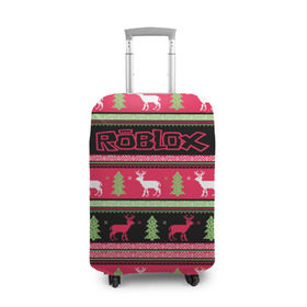 Чехол для чемодана 3D с принтом Roblox Новогодний в Кировске, 86% полиэфир, 14% спандекс | двустороннее нанесение принта, прорези для ручек и колес | dynablocks | roblox | блоки | вселенная | герои | год | кубики | новый | роблокс | снег | снежинки | узор