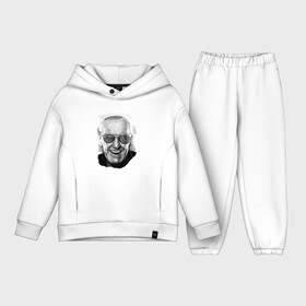 Детский костюм хлопок Oversize с принтом Стен Ли в Кировске,  |  | stan | stan lee | автор | знаменитость. личность | комиксы | легенда | лицо | очки | писатель | портрет | редактор | стен | стен ли | художник