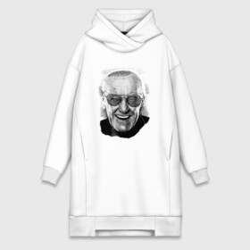 Платье-худи хлопок с принтом Стен Ли в Кировске,  |  | stan | stan lee | автор | знаменитость. личность | комиксы | легенда | лицо | очки | писатель | портрет | редактор | стен | стен ли | художник