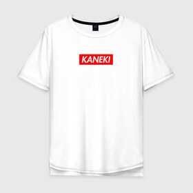 Мужская футболка хлопок Oversize с принтом Ken Kaneki в Кировске, 100% хлопок | свободный крой, круглый ворот, “спинка” длиннее передней части | 