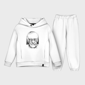 Детский костюм хлопок Oversize с принтом Стен Ли в Кировске,  |  | stan | stan lee | автор | знаменитость. личность | комиксы | легенда | лицо | очки | писатель | портрет | редактор | стен | стен ли | художник