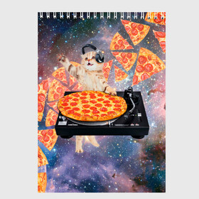 Скетчбук с принтом Кот Диджей в Кировске, 100% бумага
 | 48 листов, плотность листов — 100 г/м2, плотность картонной обложки — 250 г/м2. Листы скреплены сверху удобной пружинной спиралью | cat | cosmos | dj | fast | fastfood | food | meme | party | pizza | space | вечеринка | диджей | еда | космос | кошак | кошка | мем | пицца | фастфуд