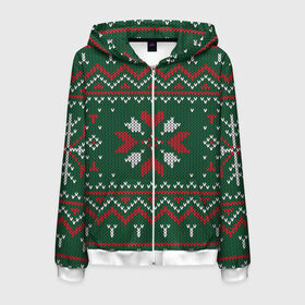 Мужская толстовка 3D на молнии с принтом Ugly Sweater в Кировске, 100% полиэстер | длина до линии бедра, манжеты и пояс оформлены мягкой тканевой резинкой, двухслойный капюшон со шнурком для регулировки, спереди молния, по бокам два кармана | 