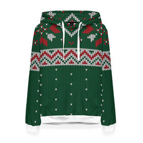 Женская толстовка 3D с принтом Ugly Sweater в Кировске, 100% полиэстер  | двухслойный капюшон со шнурком для регулировки, мягкие манжеты на рукавах и по низу толстовки, спереди карман-кенгуру с мягким внутренним слоем. | 