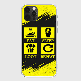 Чехол для iPhone 12 Pro Max с принтом PUBG в Кировске, Силикон |  | battle royal | eat | loot | playerunknowns battlegrounds | pubg | repeat | sleep | вектор | грабить | гранж | есть | игра | пабг | повторять | пубг | сон