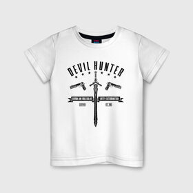 Детская футболка хлопок с принтом Devil hunter в Кировске, 100% хлопок | круглый вырез горловины, полуприлегающий силуэт, длина до линии бедер | 
