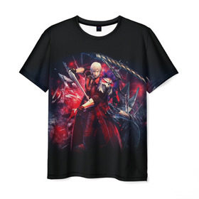 Мужская футболка 3D с принтом Devil May Cry в Кировске, 100% полиэфир | прямой крой, круглый вырез горловины, длина до линии бедер | devilmaycry | dmc
