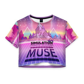 Женская футболка 3D укороченная с принтом Simulation Theory. Muse в Кировске, 100% полиэстер | круглая горловина, длина футболки до линии талии, рукава с отворотами | matthew bellamy | muse | simulation theory | мьюз | мэт бэллами | мэтью беллами
