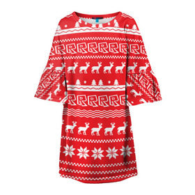 Детское платье 3D с принтом Новогодний Roblox в Кировске, 100% полиэстер | прямой силуэт, чуть расширенный к низу. Круглая горловина, на рукавах — воланы | dynablocks | roblox | блоки | вселенная | герои | год | кубики | новый | роблокс | снег | снежинки | узор