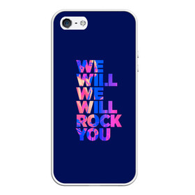 Чехол для iPhone 5/5S матовый с принтом Queen We Will Rock You в Кировске, Силикон | Область печати: задняя сторона чехла, без боковых панелей | bohemian | brian | freddie | may | mercury | queen | rhapsody | roger | taylor | богемная | богемская | брайан | джон | королева | меркьюри | мэй | рапсодия | роджер | тейлор | фредди