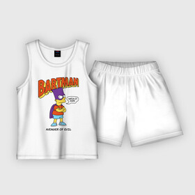 Детская пижама с шортами хлопок с принтом Барт Симпсон в Кировске,  |  | Тематика изображения на принте: bart simpson | simpsons | барт | барт симпсон | бартмен | симпcоны | супергерой