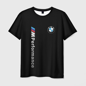 Мужская футболка 3D с принтом BMW PERFORMANCE | БМВ в Кировске, 100% полиэфир | прямой крой, круглый вырез горловины, длина до линии бедер | auto | bmw | bmw performance | motorsport | sport | авто | автомобиль | автомобильные | бмв | бренд | марка | машины | моторспорт | спорт