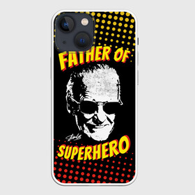 Чехол для iPhone 13 mini с принтом Stan Lee: Father of Superhero в Кировске,  |  | avengers | father | hero | hulk | iron | lee | man | stan | stan lee | stanlee | superhero | thor | анти | герой | железный | комиксы | лии | мстители | отец | стен | стенли | стэн ли | супер | супергероев | тор | халк | человек