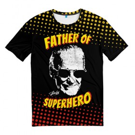 Мужская футболка 3D с принтом Stan Lee: Father of Superhero в Кировске, 100% полиэфир | прямой крой, круглый вырез горловины, длина до линии бедер | avengers | father | hero | hulk | iron | lee | man | stan | stan lee | stanlee | superhero | thor | анти | герой | железный | комиксы | лии | мстители | отец | стен | стенли | стэн ли | супер | супергероев | тор | халк | человек