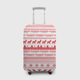 Чехол для чемодана 3D с принтом Новогодний Horizon Zero Dawn в Кировске, 86% полиэфир, 14% спандекс | двустороннее нанесение принта, прорези для ручек и колес | 2019 | action | rpg | год | игра | новый | олени | рождество | снежинки | узор | элой | эшли бёрч