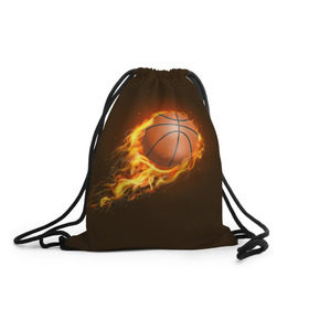 Рюкзак-мешок 3D с принтом Баскетбол в Кировске, 100% полиэстер | плотность ткани — 200 г/м2, размер — 35 х 45 см; лямки — толстые шнурки, застежка на шнуровке, без карманов и подкладки | баскетбол | мяч | огонь