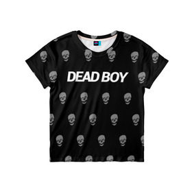 Детская футболка 3D с принтом Bones Deadboy в Кировске, 100% гипоаллергенный полиэфир | прямой крой, круглый вырез горловины, длина до линии бедер, чуть спущенное плечо, ткань немного тянется | bones | boy | dead | deadboy | elmo | hdmi | hip | hop | kennedy | metal | rap | rapper | scream | sesh | seshollowaterboyz | skull | team | кеннеди | кости | костя | метал | рэп | рэпер | сеш | скрим | сэш | хип | хоп | череп | элмо
