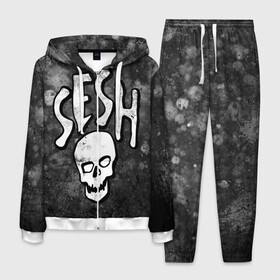 Мужской костюм 3D с принтом SESH Team (Bones) в Кировске, 100% полиэстер | Манжеты и пояс оформлены тканевой резинкой, двухслойный капюшон со шнурком для регулировки, карманы спереди | Тематика изображения на принте: bones | boy | dead | deadboy | elmo | hdmi | hip | hop | kennedy | metal | rap | rapper | scream | sesh | seshollowaterboyz | skull | team | кеннеди | кости | костя | метал | рэп | рэпер | сеш | скрим | сэш | хип | хоп | череп | элмо