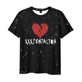 Мужская футболка 3D с принтом XXXTentacion Red Broken Heart в Кировске, 100% полиэфир | прямой крой, круглый вырез горловины, длина до линии бедер | broken | dead | heart | king | legend | music | rap | rapper | red | revenge | rip | xtentation | xxtennation | xxx | xxxtentacion | красное | мертв | музыка | память | разбитое | репер | рип | рэп | сердце | тентасьон | умер