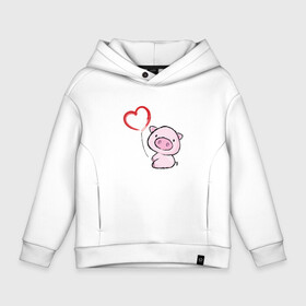 Детское худи Oversize хлопок с принтом Pig Love в Кировске, френч-терри — 70% хлопок, 30% полиэстер. Мягкий теплый начес внутри —100% хлопок | боковые карманы, эластичные манжеты и нижняя кромка, капюшон на магнитной кнопке | 2019 | cat | kitty | д | дед мороз | елка | желание | животные | зима | кабан | китти | кот | котенок | кошка | милый | мороз | настроение | новый год | пеппа | подарок | позитив | поросенок | праздник | радость