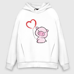 Мужское худи Oversize хлопок с принтом Pig Love в Кировске, френч-терри — 70% хлопок, 30% полиэстер. Мягкий теплый начес внутри —100% хлопок | боковые карманы, эластичные манжеты и нижняя кромка, капюшон на магнитной кнопке | 2019 | cat | kitty | д | дед мороз | елка | желание | животные | зима | кабан | китти | кот | котенок | кошка | милый | мороз | настроение | новый год | пеппа | подарок | позитив | поросенок | праздник | радость