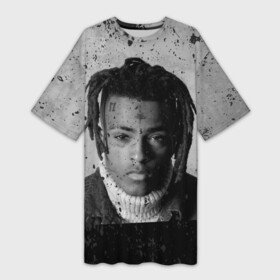 Платье-футболка 3D с принтом XXXTentacion в Кировске,  |  | Тематика изображения на принте: broken | dead | heart | king | legend | music | rap | rapper | red | revenge | rip | xtentation | xxtennation | xxx | xxxtentacion | красное | мертв | музыка | память | разбитое | репер | рип | рэп | сердце | тентасьон | умер