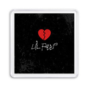 Магнит 55*55 с принтом Lil Peep Broken Heart в Кировске, Пластик | Размер: 65*65 мм; Размер печати: 55*55 мм | Тематика изображения на принте: broken | dead | heart | lil | lil peep | lilpeep | music | peep | pump | rap | rapper | red | rip | густав | красное | лил | лил пип | лилпип | мертв | память | пип | разбитое | рип | рэп | рэпер | сердечко | сердце | умер | эмо