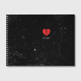 Альбом для рисования с принтом Lil Peep Broken Heart в Кировске, 100% бумага
 | матовая бумага, плотность 200 мг. | broken | dead | heart | lil | lil peep | lilpeep | music | peep | pump | rap | rapper | red | rip | густав | красное | лил | лил пип | лилпип | мертв | память | пип | разбитое | рип | рэп | рэпер | сердечко | сердце | умер | эмо