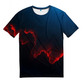Мужская футболка 3D с принтом Космический закат в Кировске, 100% полиэфир | прямой крой, круглый вырез горловины, длина до линии бедер | galaxy | nebula | space | star | абстракция | вселенная | галактика | звезда | звезды | космический | планеты