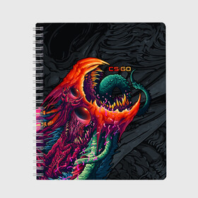 Тетрадь с принтом CSGO - Hyper Beast Original в Кировске, 100% бумага | 48 листов, плотность листов — 60 г/м2, плотность картонной обложки — 250 г/м2. Листы скреплены сбоку удобной пружинной спиралью. Уголки страниц и обложки скругленные. Цвет линий — светло-серый
 | asiimov | beast | counter | counter strike | counterstrike | cs go | cs:go | csgo | global | hyper | hyperbeast | offensive | skin | strike | азимов | гоу | контер | контр | контра | контрстрайк | скин | страйк | сы пщ