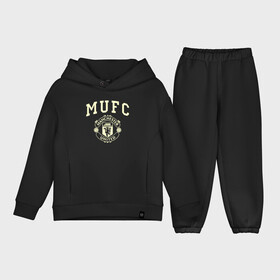 Детский костюм хлопок Oversize с принтом Манчестер Юнайтед в Кировске,  |  | manchester | manchester united | mufc | red devils | клубная | красные дьяволы | манчестер | манчестер юнайтед | фанатская | футбольная | футбольный клуб | юнайтед