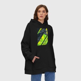 Худи SuperOversize хлопок с принтом Чужой alien в Кировске, 70% хлопок, 30% полиэстер, мягкий начес внутри | карман-кенгуру, эластичная резинка на манжетах и по нижней кромке, двухслойный капюшон
 | alien | horror | инопланитянин | космос | нло | ужасы | хищник | чужие | чужой