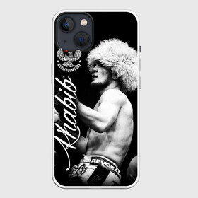 Чехол для iPhone 13 с принтом Хабиб Нурмагомедов в Кировске,  |  | khabib nurmagomedov | mma | the eagle | ufc | боец | бои без правил | борьба | микс файт | мма | орёл | самбо | хабиб | хабиб нурмагомедов