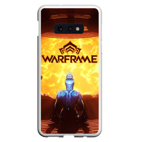 Чехол для Samsung S10E с принтом Warframe в Кировске, Силикон | Область печати: задняя сторона чехла, без боковых панелей | бумеранг | коса | мечь | нож | оружие | перчатки | пистолет | топор | шутер | экзоскелет